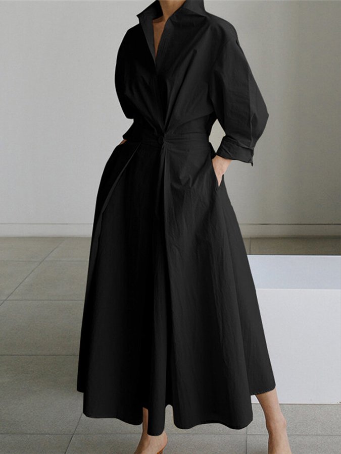 Women's Collared Maxi Dress