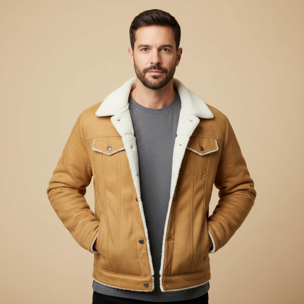 Men's Vintage Leather Shearling Jacket