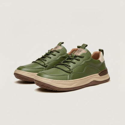 Men's Leather Casual Sneakers - Fashinoza