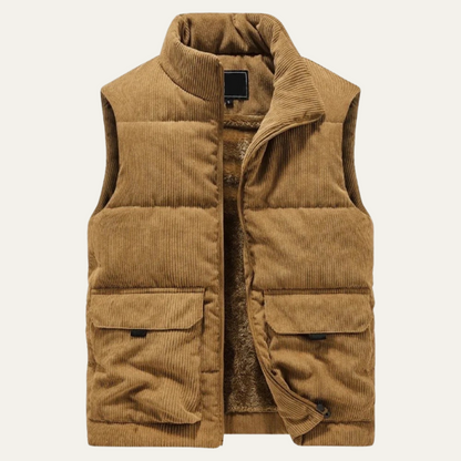 Penzance Men's Quilted Corduroy Gilet Lightweight - Fashinoza