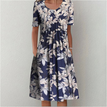 Women's Floral Casual Dress With Pockets