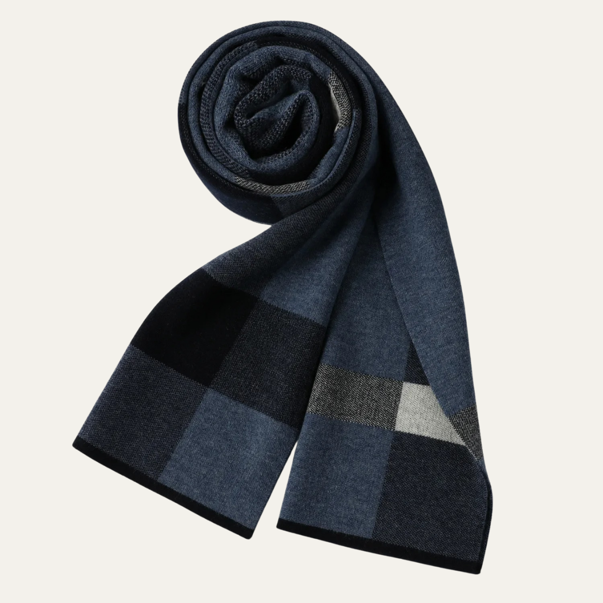 Men's Plaid Scarf Classic Knit Wool Red