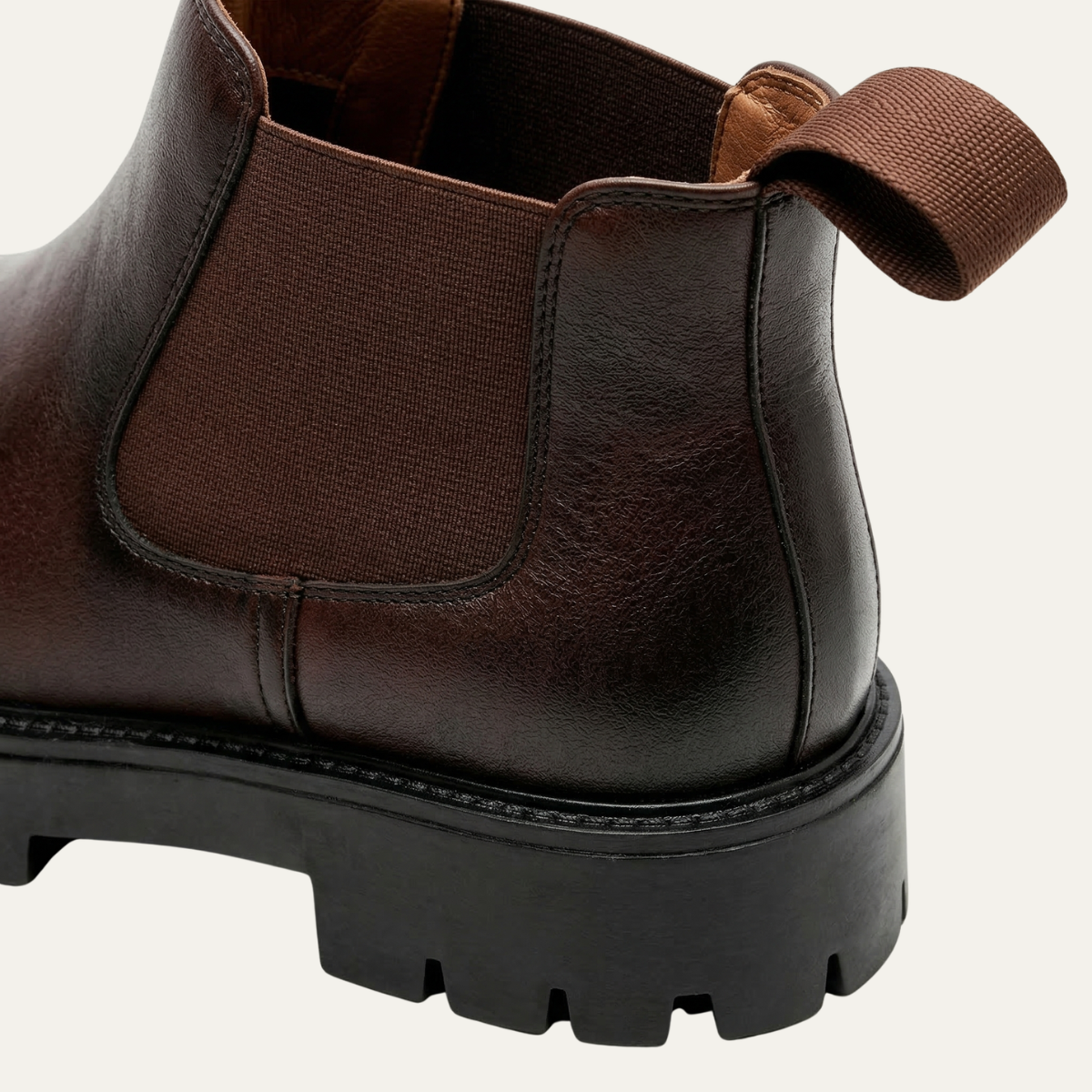 Men's Leather Chelsea Boots Ankle High Platform Brown