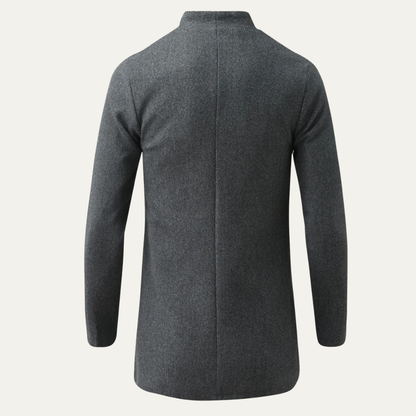 Men's Wool Blend Trench Coat Stand Collar