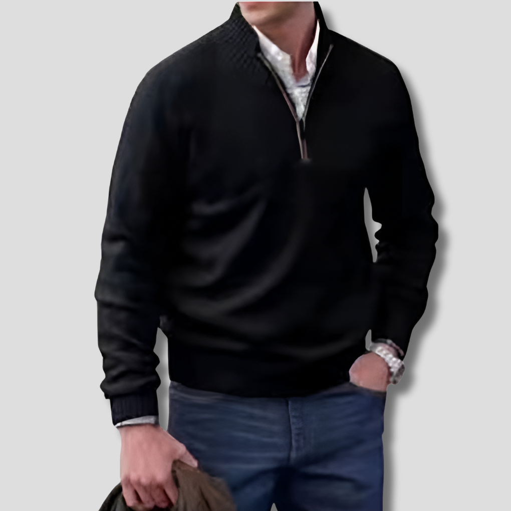 Men's Half-Zip Sweater Layering Pullover - Fashinoza
