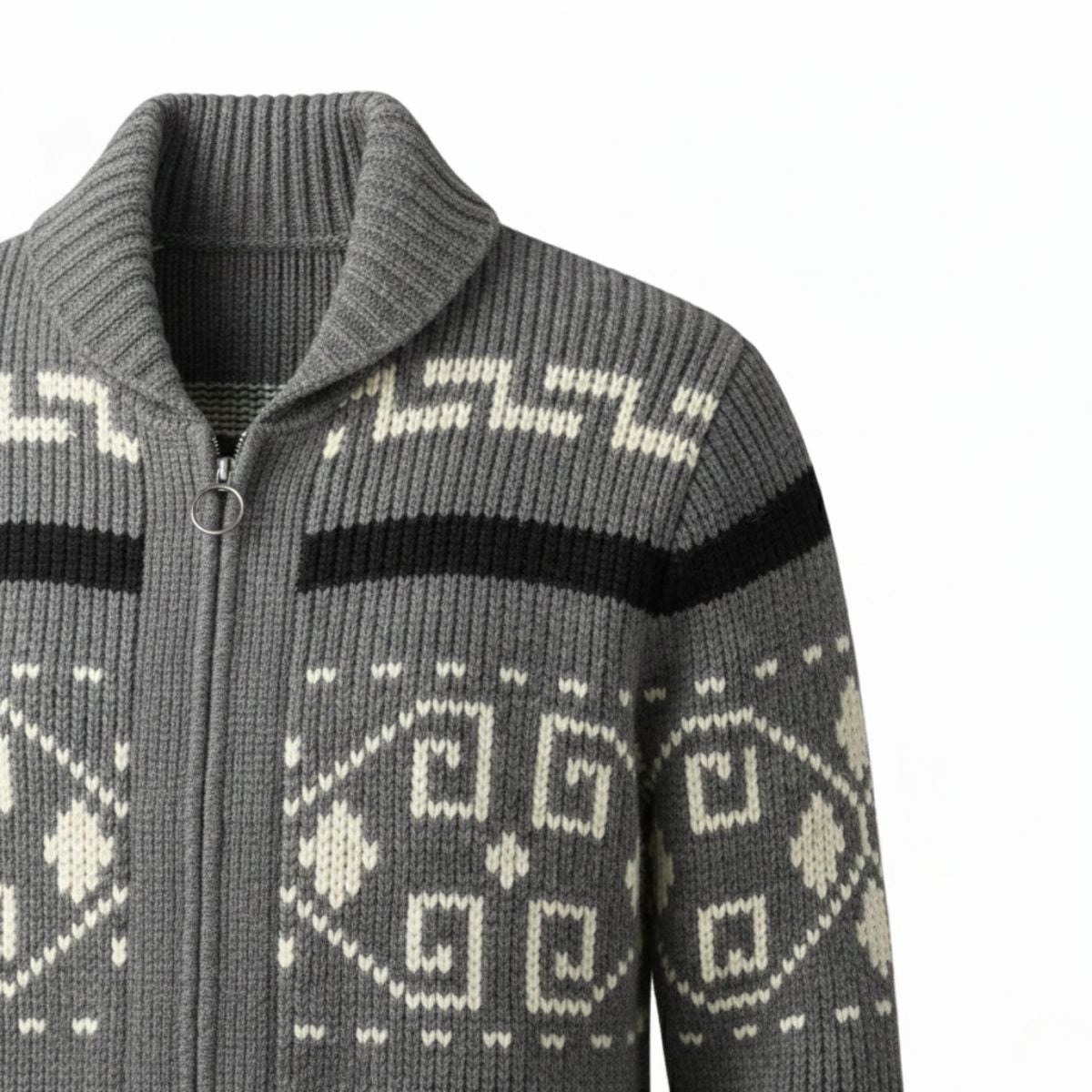 Men's Vintage Knit Cardigan Shawl Collar Thick Winter