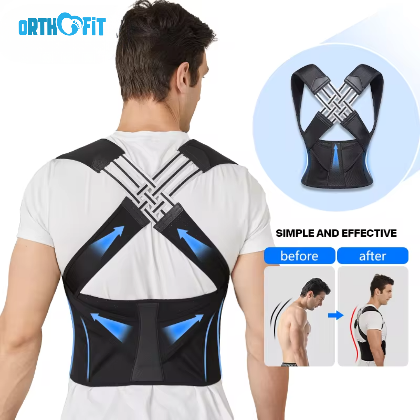 Posture Corrector Back Support Adjustable Strap - 
Fashinoza