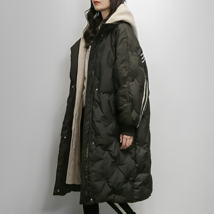 Gabrielle | Women’s Warm Hooded Quilted Long Coat