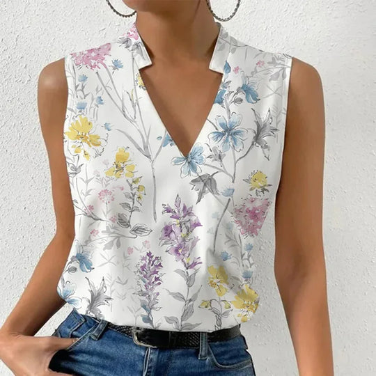 Women V-Neck Blouse Lightweight