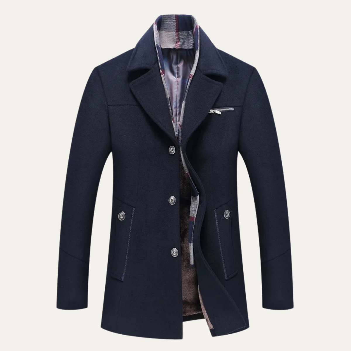 Men's Classic Wool Blend Jacket - Fashinoza