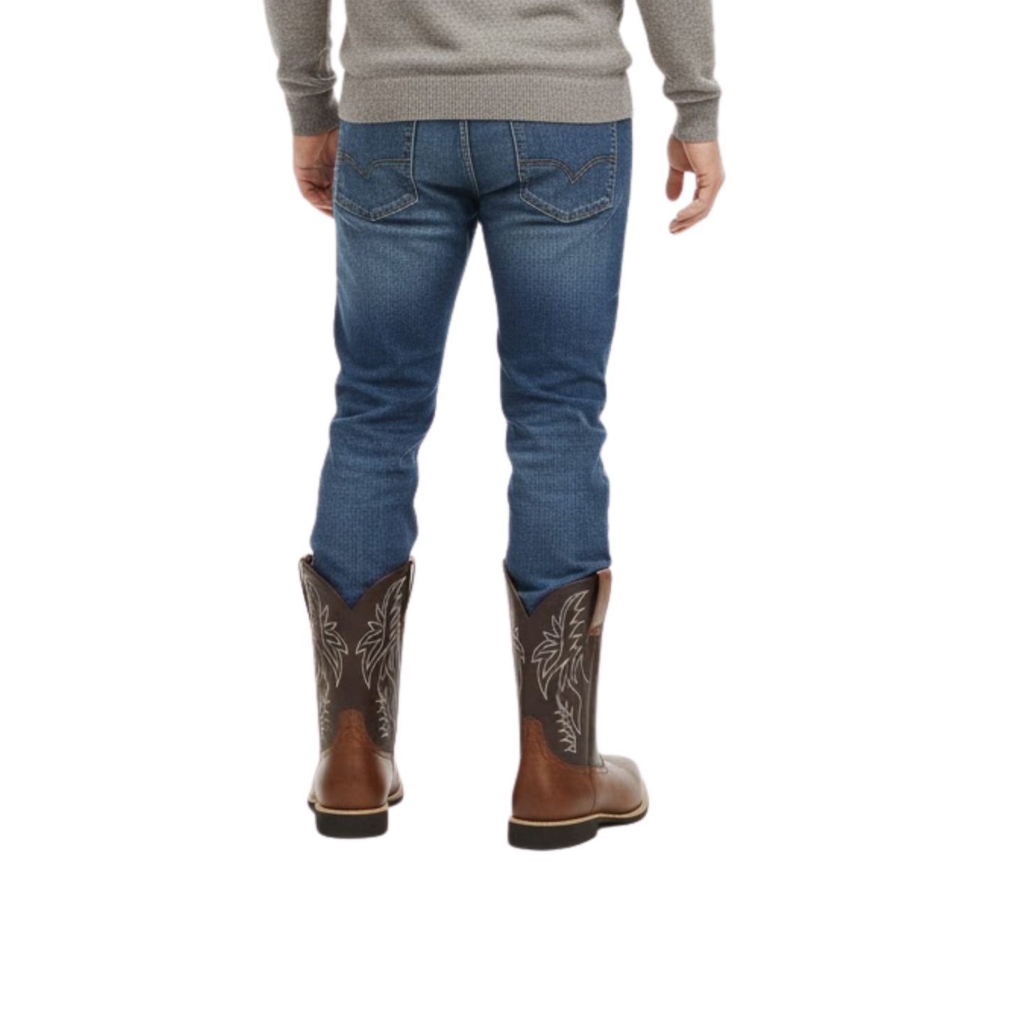 Men's Western Cowboy Boots Fashion Embroidery Boots Square Head Male Boots