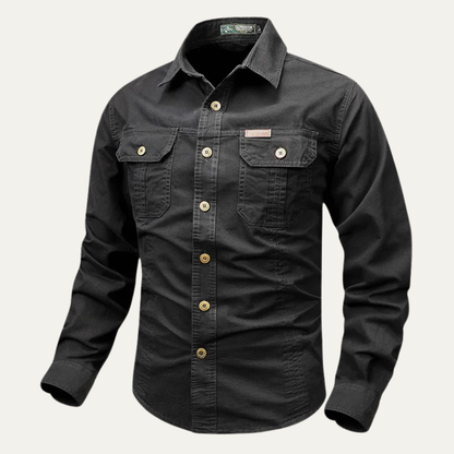Men's Tactical Shirt Cotton with Multiple Pockets
