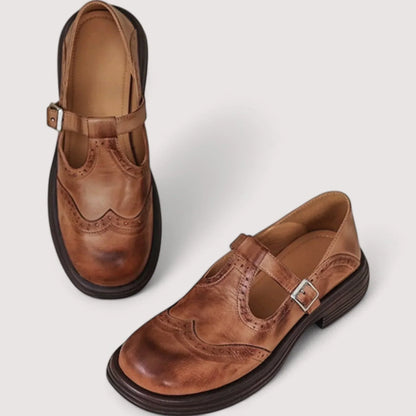 Women's Mary Jane Shoes Decorative Brogue Detailing