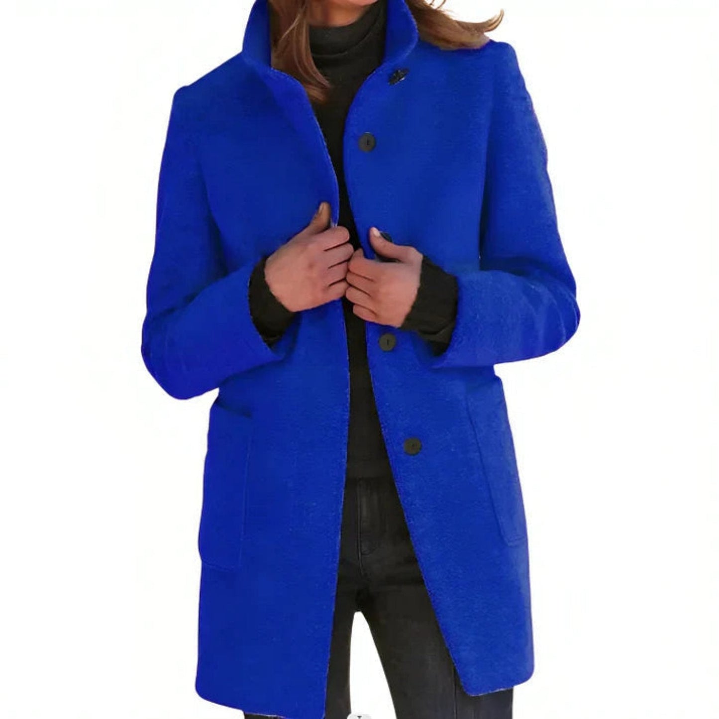 Women's Wool Coat Tailored Single Breasted Black