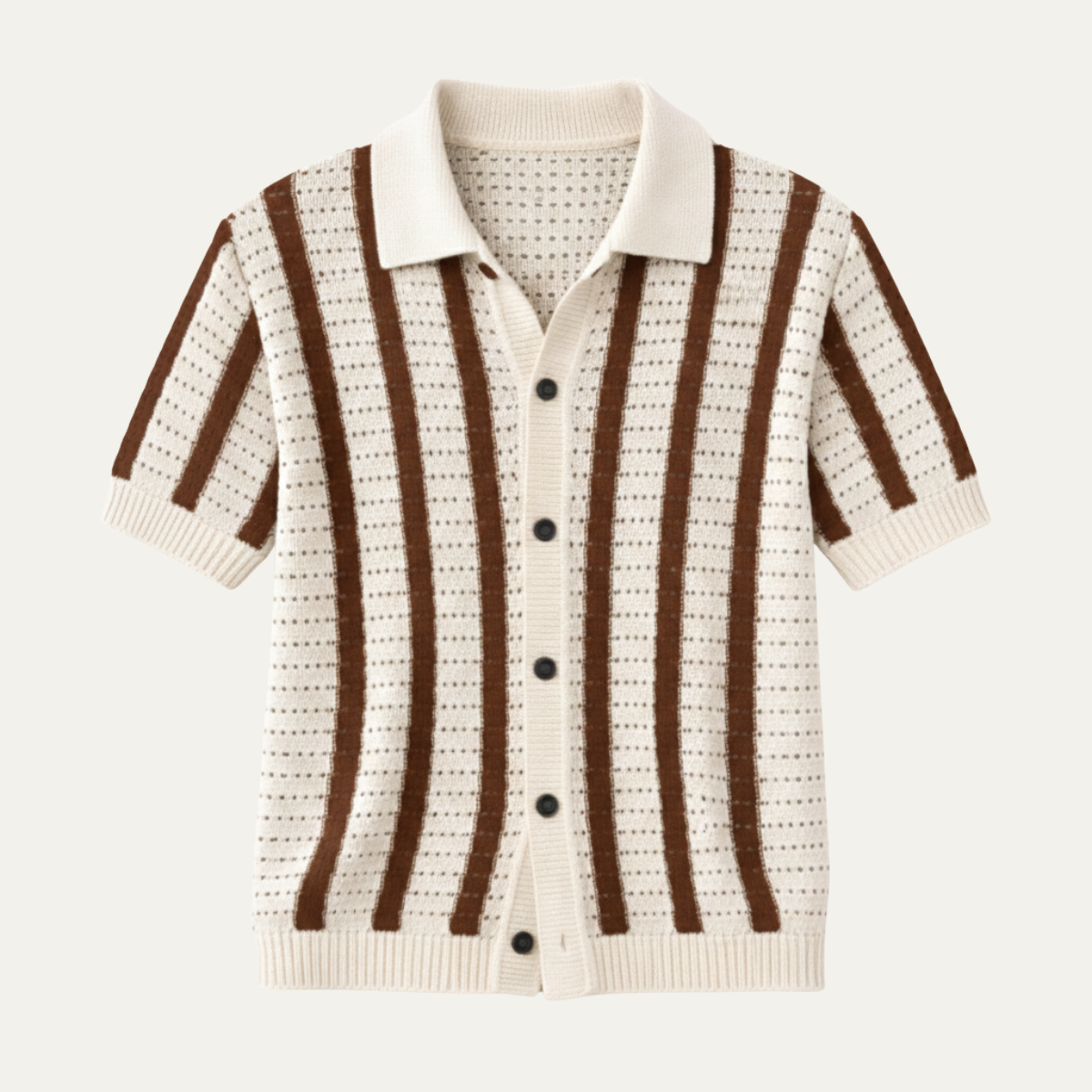 Bristol Men's Knitted Polo Shirt Breathable Striped