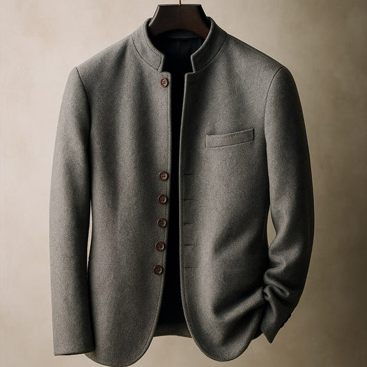 Marsimo Men's Wool Stand Collar Jacket - 
Fashinoza