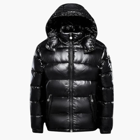 Unisex Puffer Jacket With Hood - Fashinoza