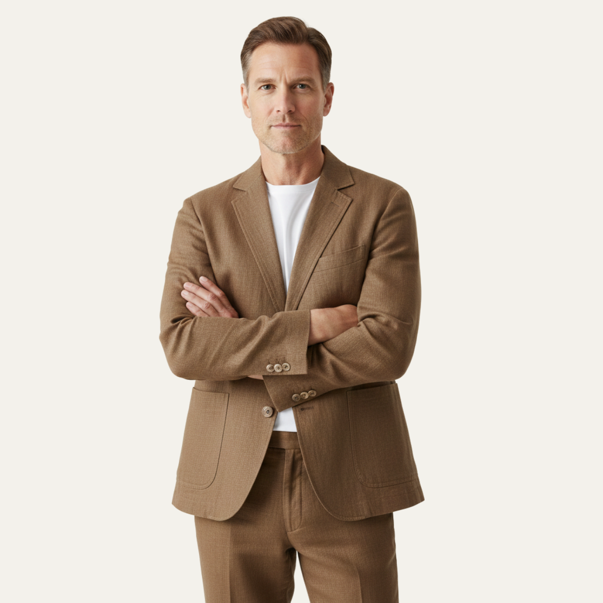 Men's Linen Blazer Solid Color Casual