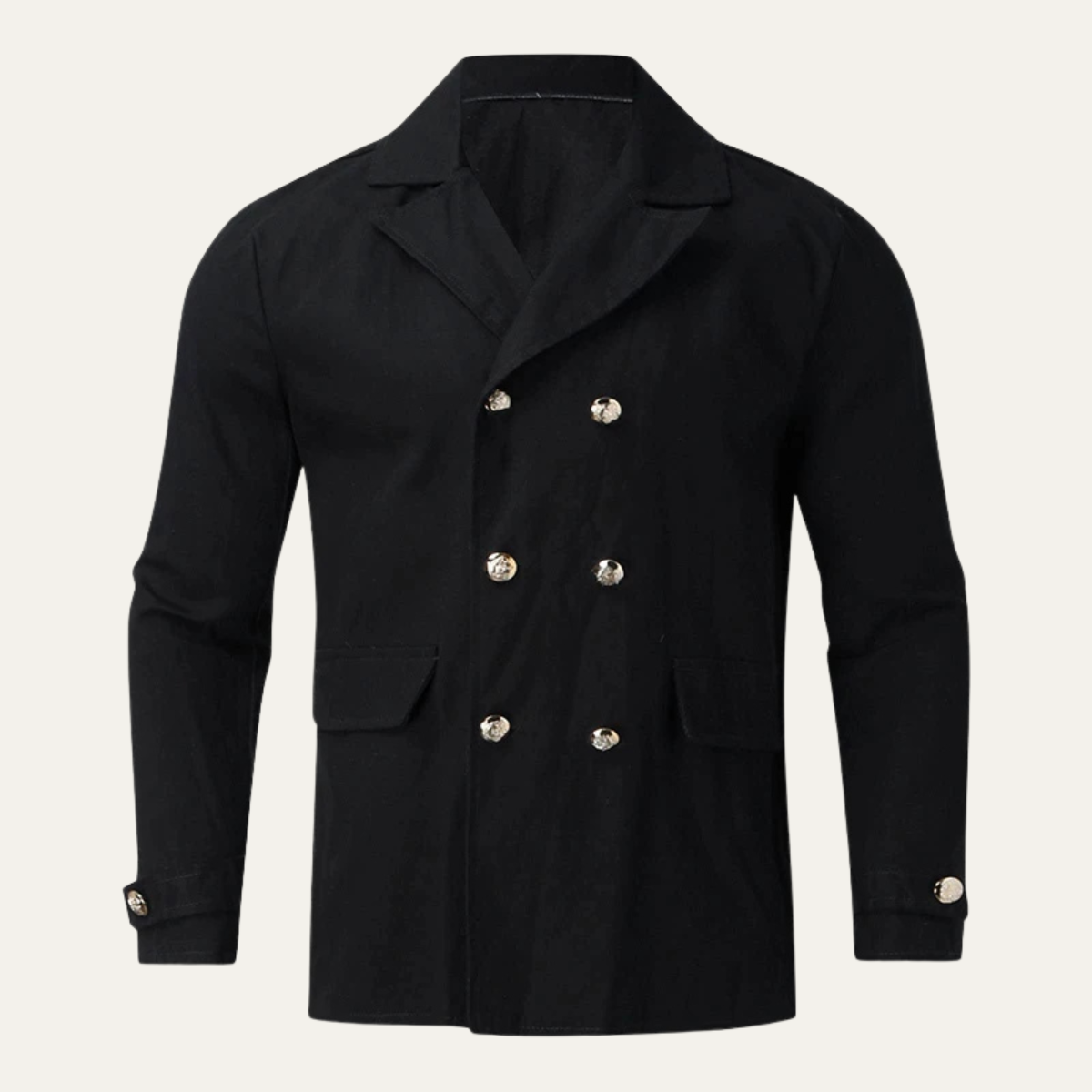 Winchester Men's Double Breasted Peacoat Lapel Casual Wool Navy
