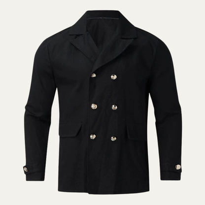 Winchester Men's Double Breasted Peacoat Lapel Casual Wool Navy