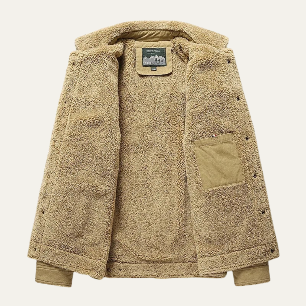 Men's Winter Windproof Sherpa Jacket With Pockets
