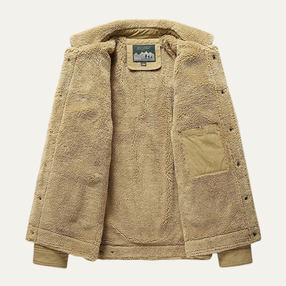 Men's Winter Windproof Sherpa Jacket With Pockets