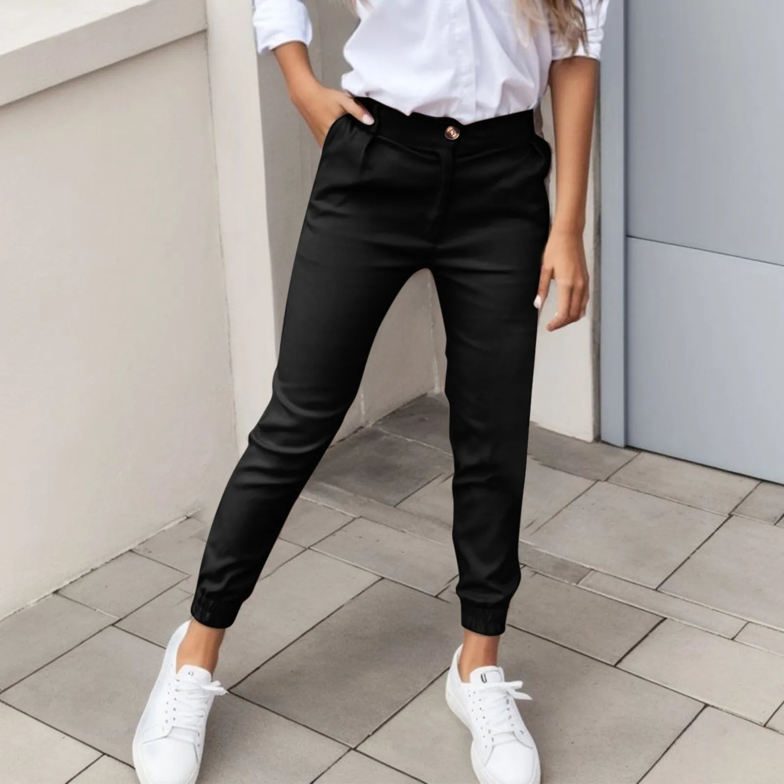 Women's High Waist Workout Pants with Pockets - Fashinoza