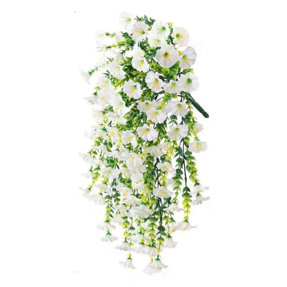 Artificial Morning Glory Flowers UV Resistant Hanging Decor