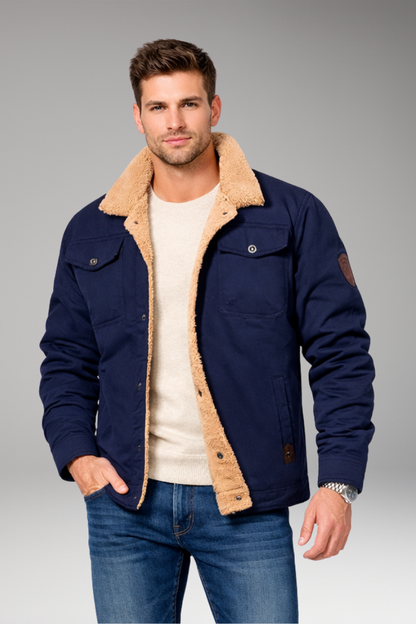 Men's Sherpa Jacket Button Closure