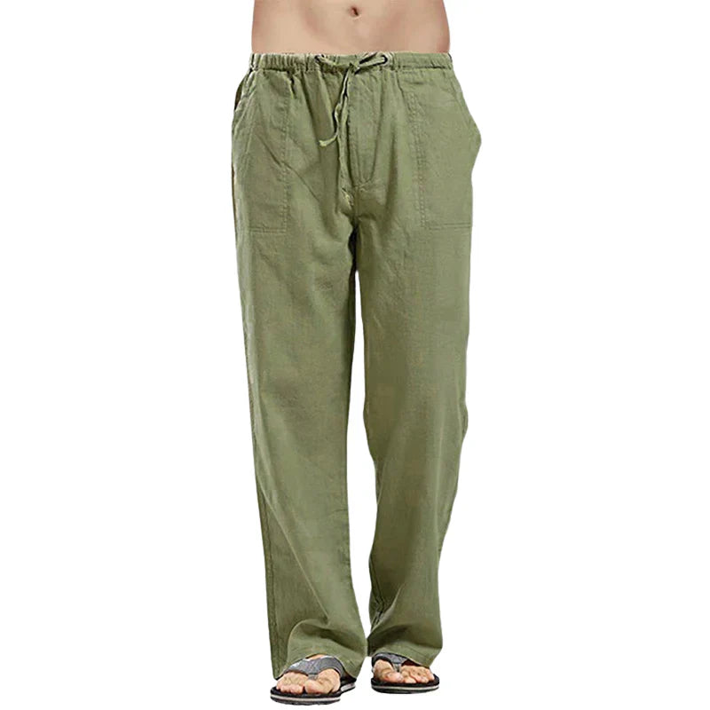 Men's Linen Pants Breathable Oversized Fit