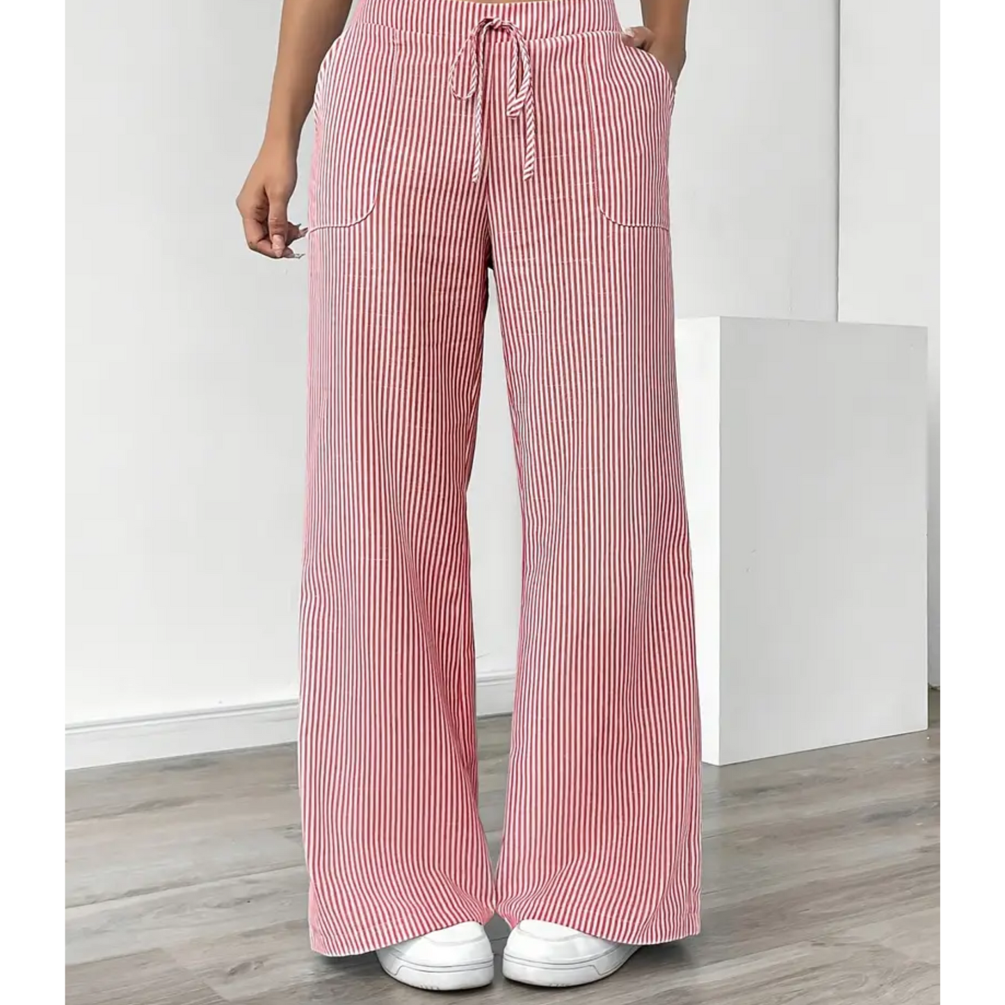 Women's Striped Pants With Pockets
