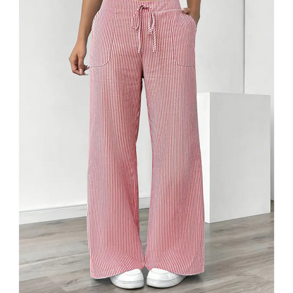 Women's Striped Pants With Pockets