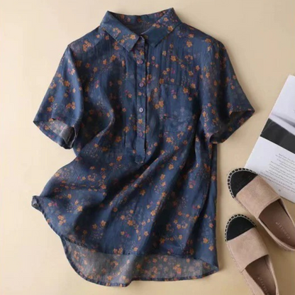 Women's Floral Half Placket Shirt