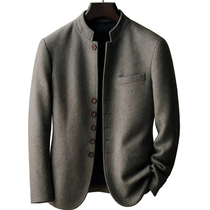 Marcello Men's Wool Stand Collar Jacket - 
Fashinoza