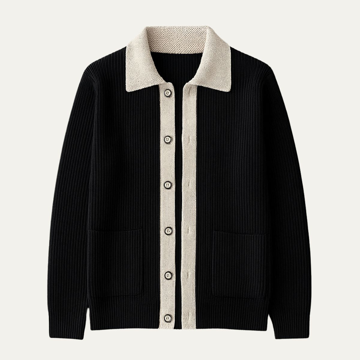 Men's Wool Cardigan with Pockets - Fashinoza
