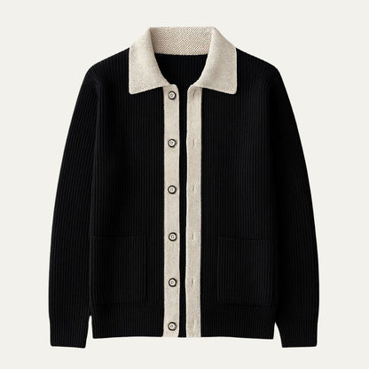Men's Wool Cardigan with Pockets - Fashinoza