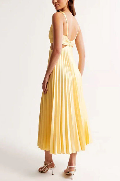 Women's Pleated Maxi Dress Flowy