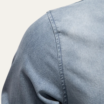 Mens Slim Fit Denim Shirt Cowboy Style Blue