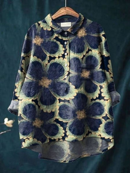 Maya | Women Floral Button Front Pocket Blouse