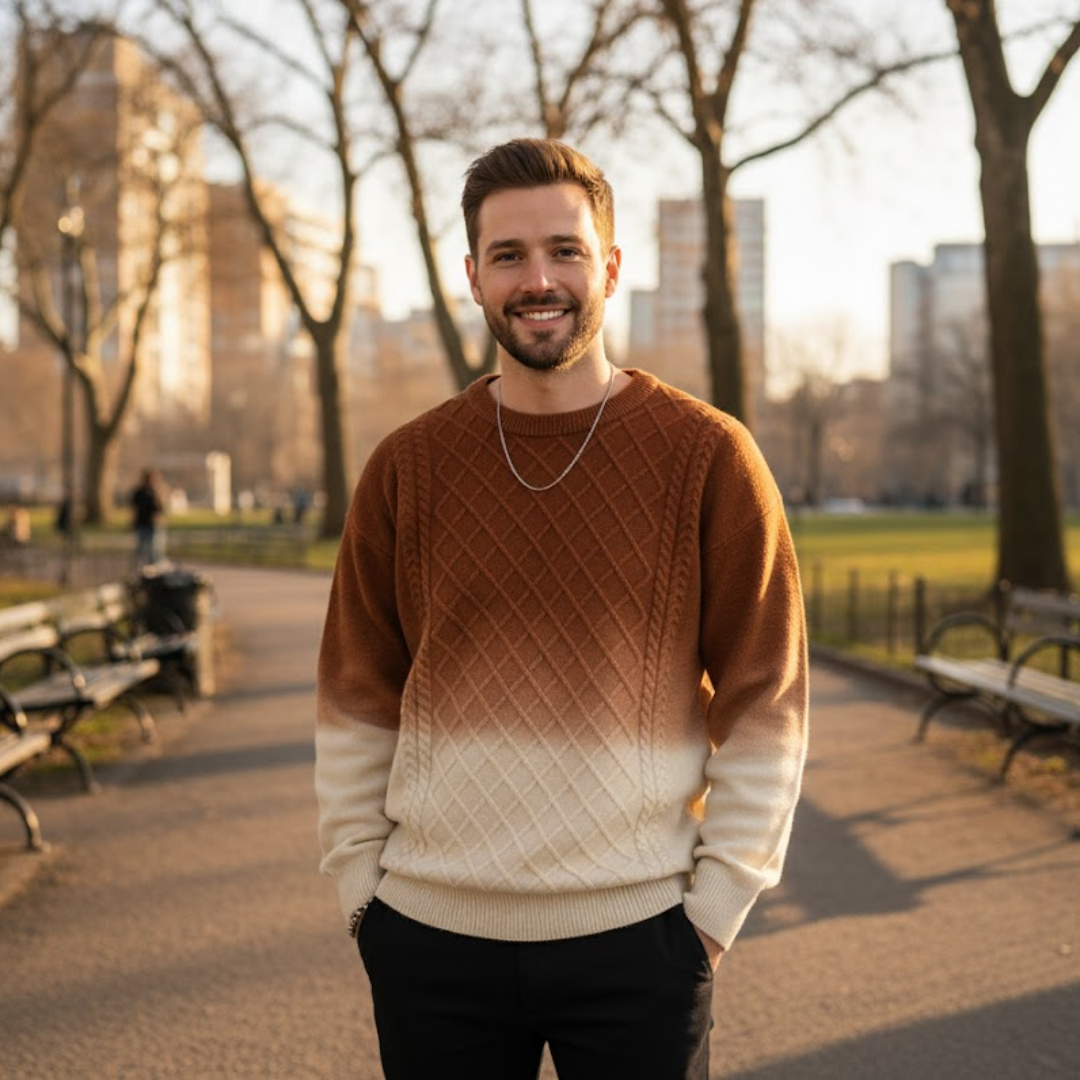 Gradient Diamond Knit Sweater