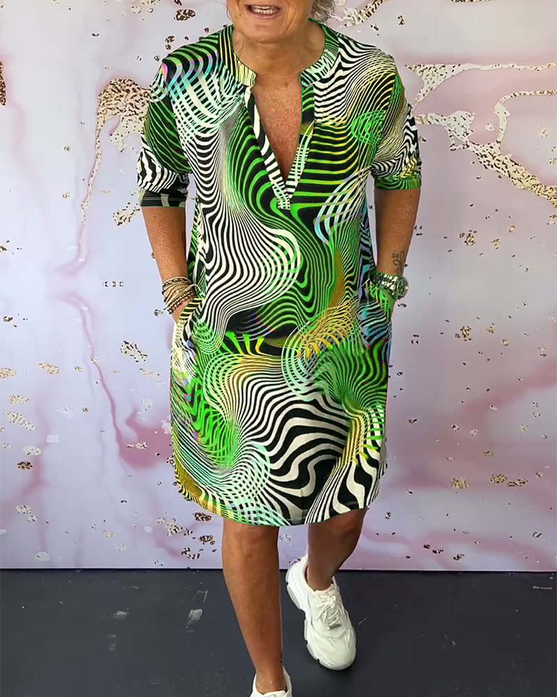 Women's Casual Abstract Print Dress