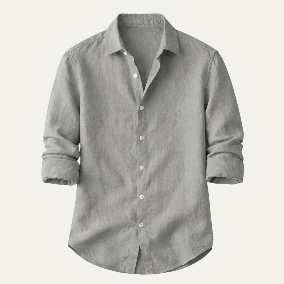 Men's Linen Beach Shirt Lightweight Summer Beige