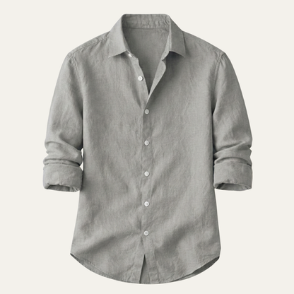 Men's Linen Beach Shirt Lightweight Summer Beige