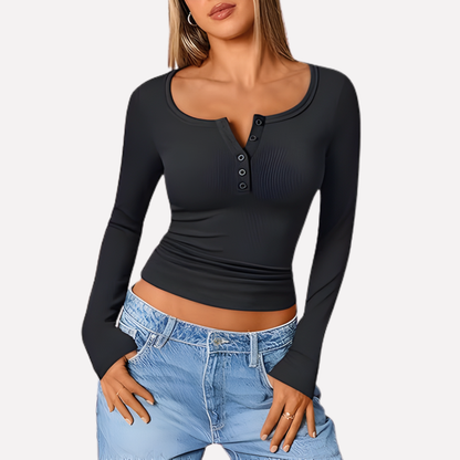 Women's Long Sleeve Henley Shirt