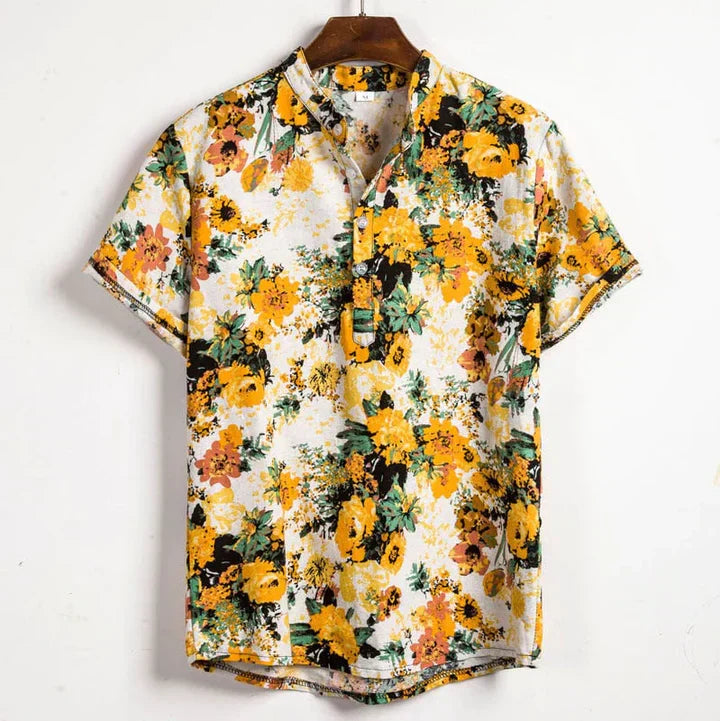 Kenneth Men's Printed Henley Shirt
