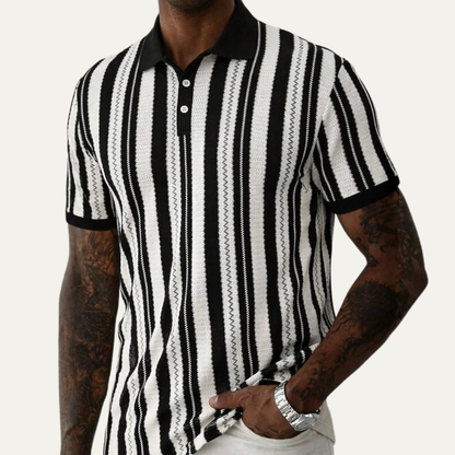 Men's Striped Polo Shirt Knit