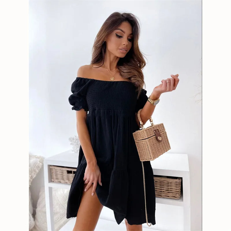 Women's One Shoulder Mini Dress Summer