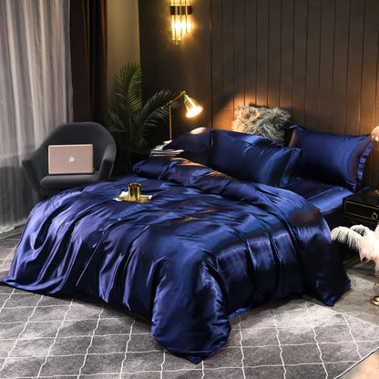 Satin Bedding Set Soft Elegant Design - Fashinoza