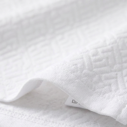 Men's White Textured Polo Shirt