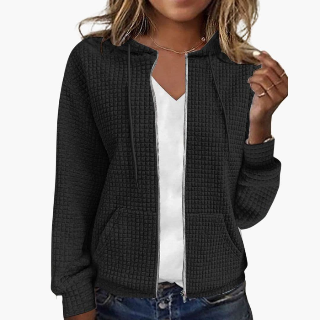 Women's Zip Up Hoodie Drawstring - Fashinoza